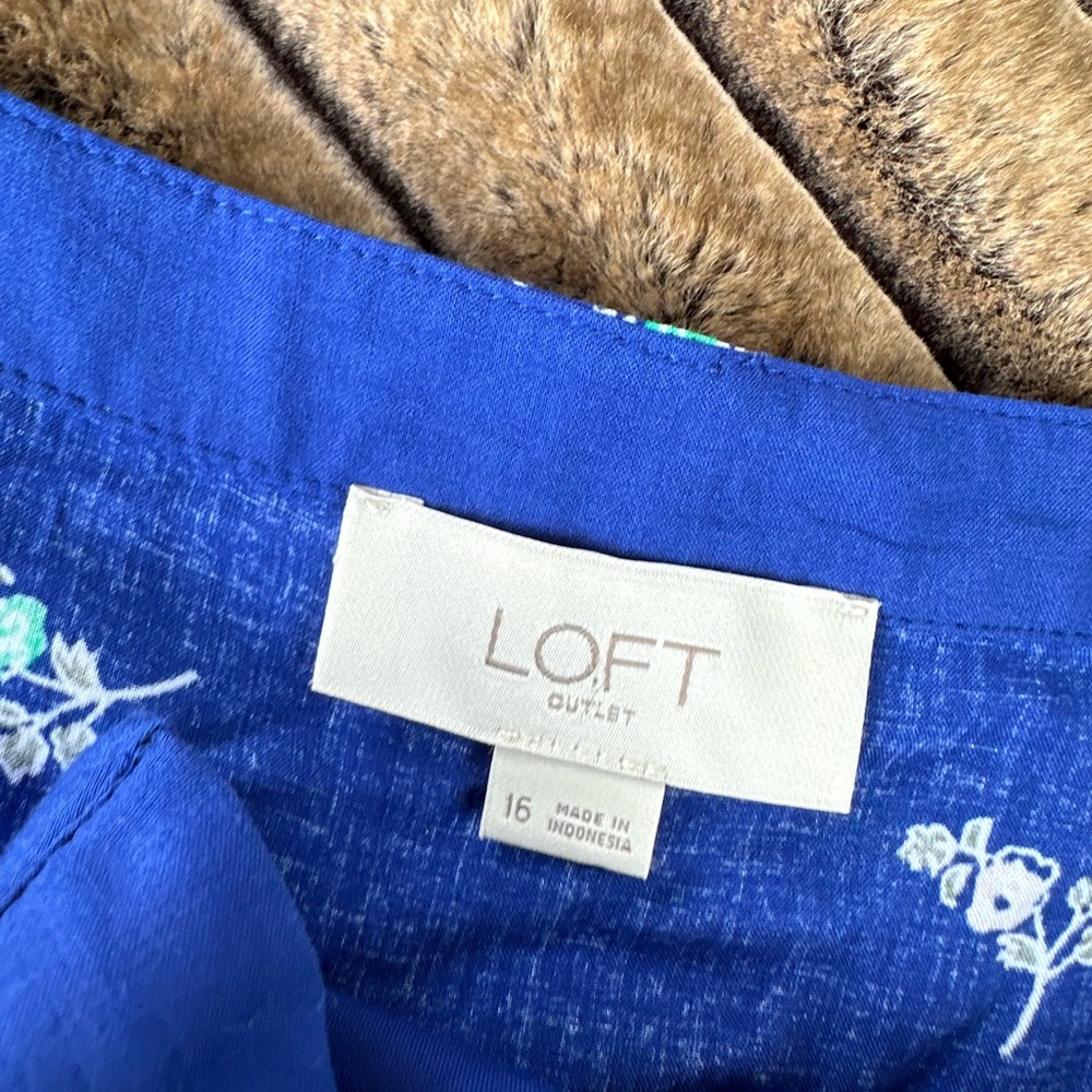 5 for$40 Loft Dress Women Size 16 Blue - Picture 6 of 7